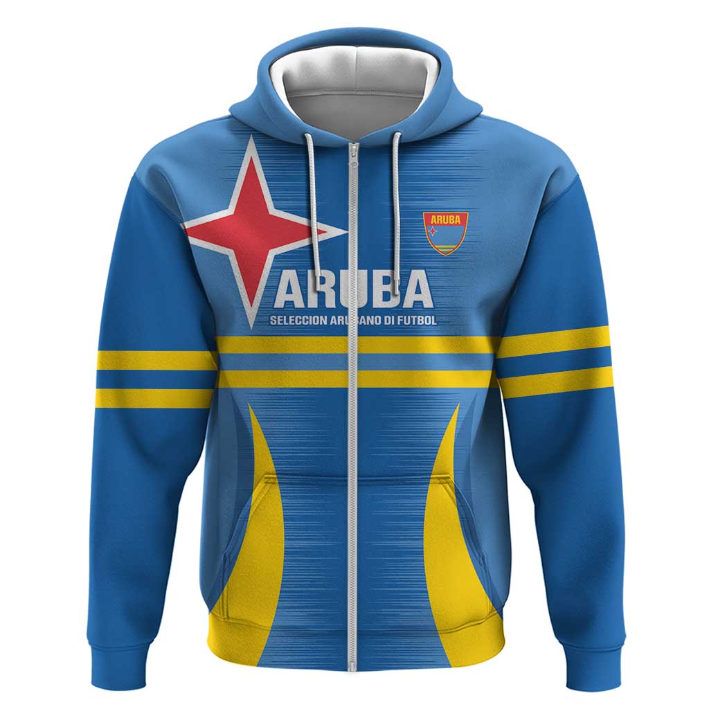 Custom Aruba Football Zip Hoodie 2025 Go Champions Flag Color