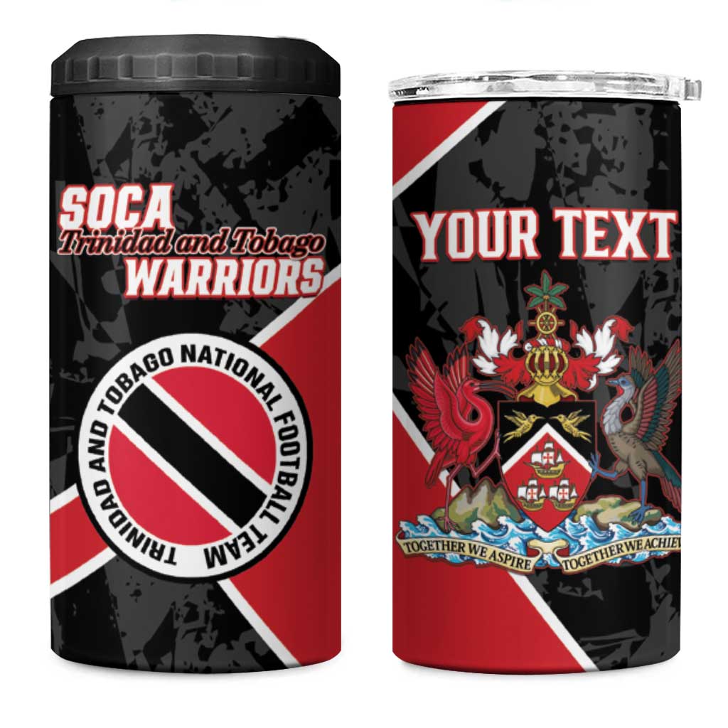 Custom Trinidad and Tobago Football 4 in 1 Can Cooler Tumbler 2025 Go Soca Warriors