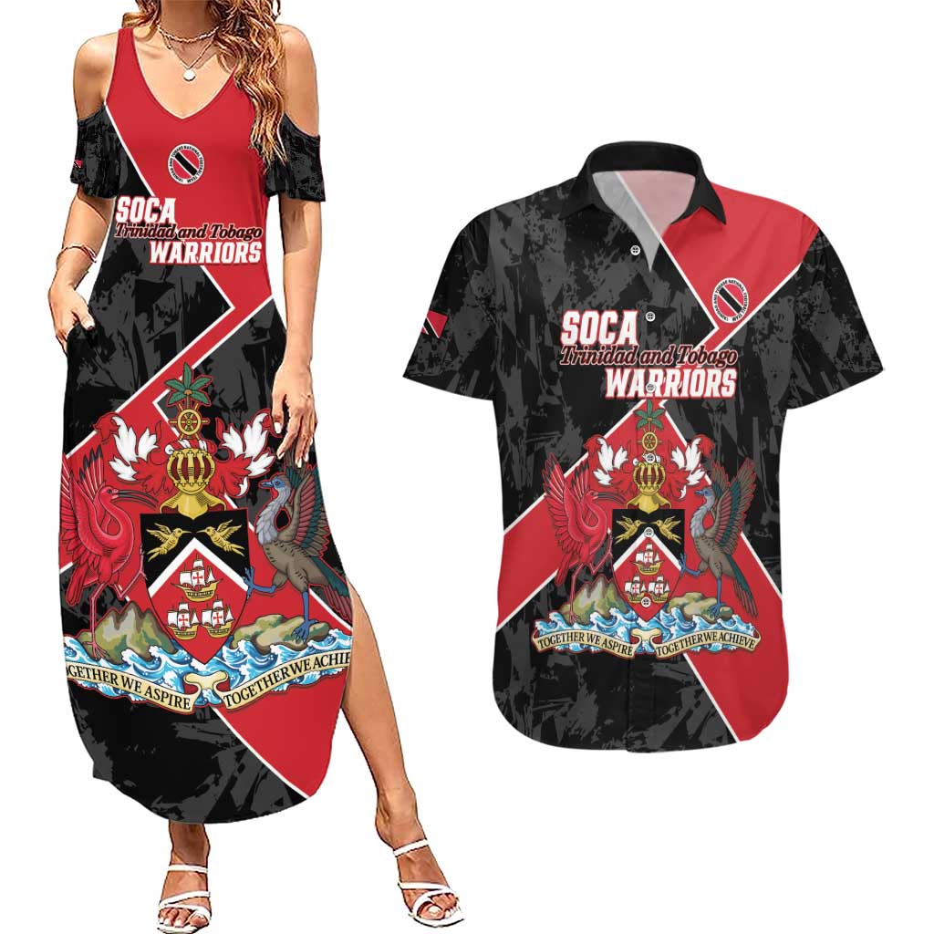 Custom Trinidad and Tobago Football Couples Matching Summer Maxi Dress and Hawaiian Shirt 2025 Go Soca Warriors