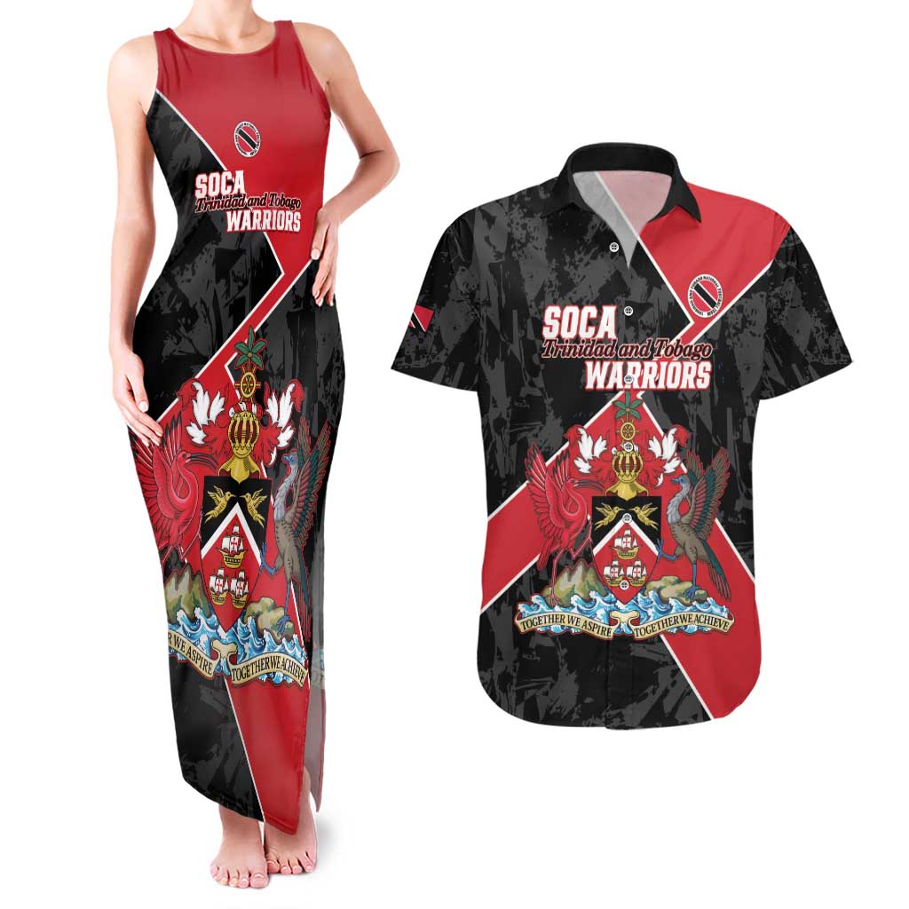 Custom Trinidad and Tobago Football Couples Matching Tank Maxi Dress and Hawaiian Shirt 2025 Go Soca Warriors