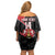 Custom Trinidad and Tobago Football Family Matching Off Shoulder Short Dress and Hawaiian Shirt 2025 Go Soca Warriors