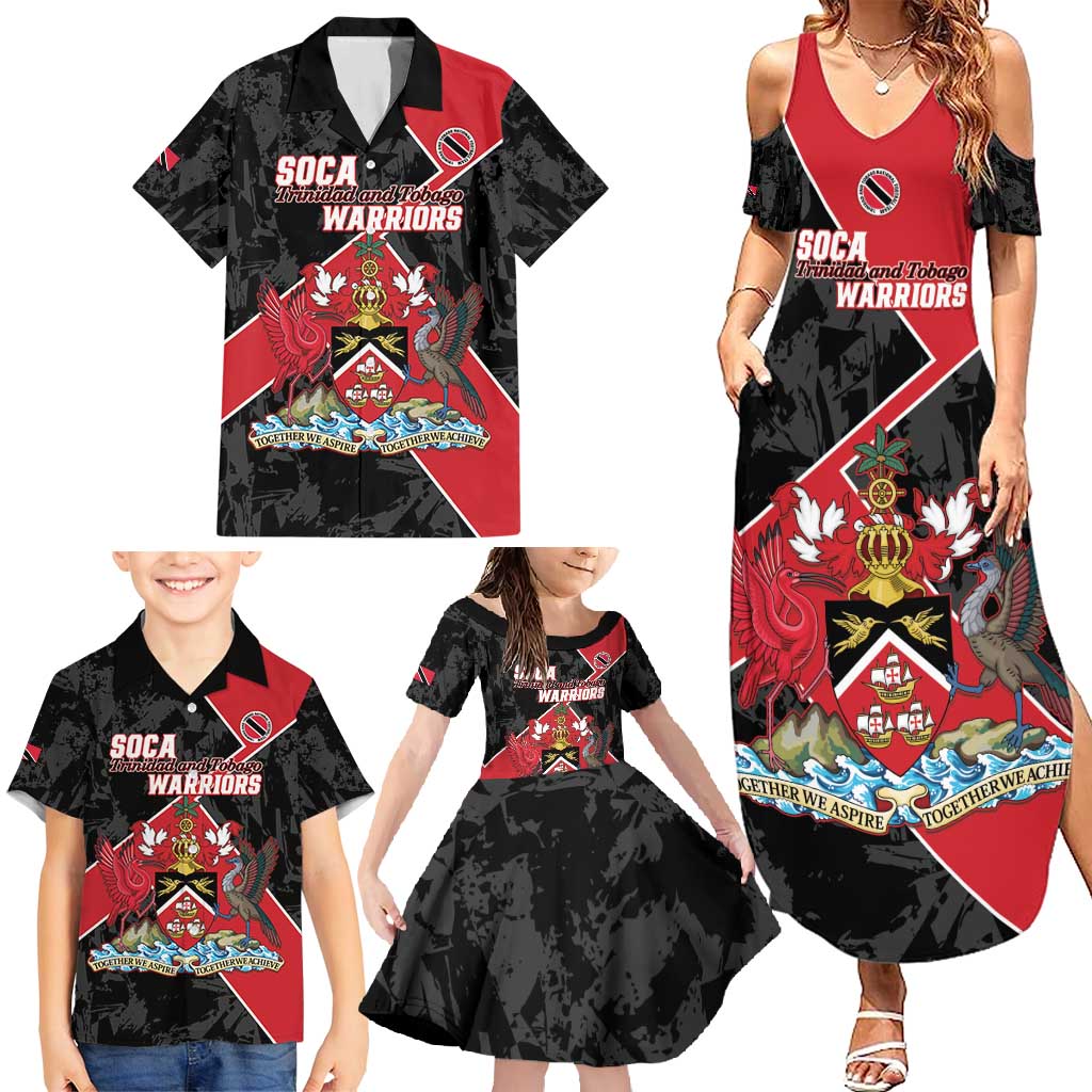 Custom Trinidad and Tobago Football Family Matching Summer Maxi Dress and Hawaiian Shirt 2025 Go Soca Warriors