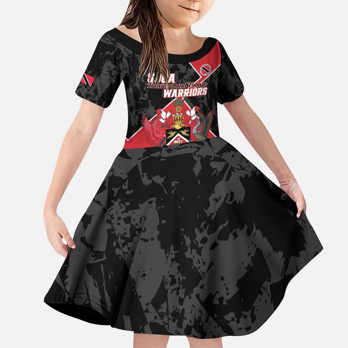 Custom Trinidad and Tobago Football Kid Short Sleeve Dress 2025 Go Soca Warriors