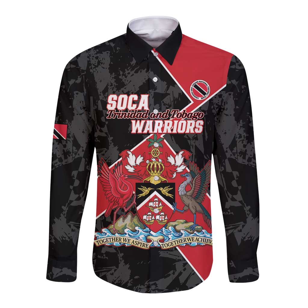 Custom Trinidad and Tobago Football Long Sleeve Button Shirt 2025 Go Soca Warriors