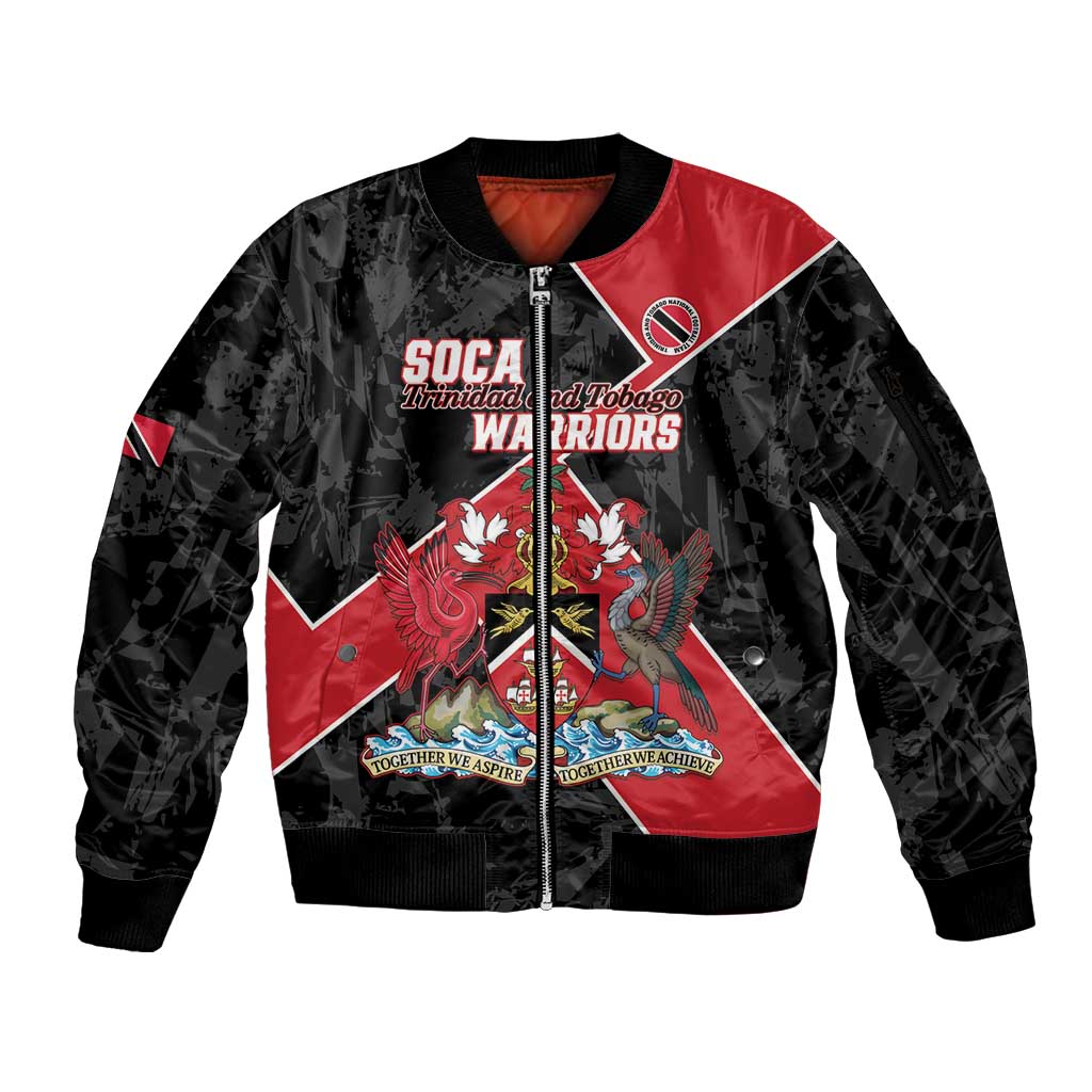 Custom Trinidad and Tobago Football Sleeve Zip Bomber Jacket 2025 Go Soca Warriors