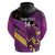 Custom Trinidad and Tobago Cricket Zip Hoodie Come On Knight Riders Purple Version