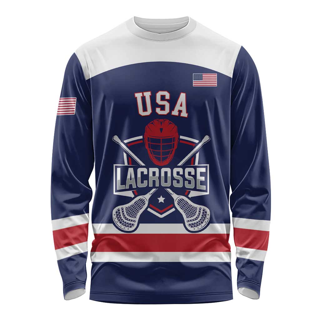 Custom United States Lacrosse Long Sleeve Shirt Go Champions Blue Version