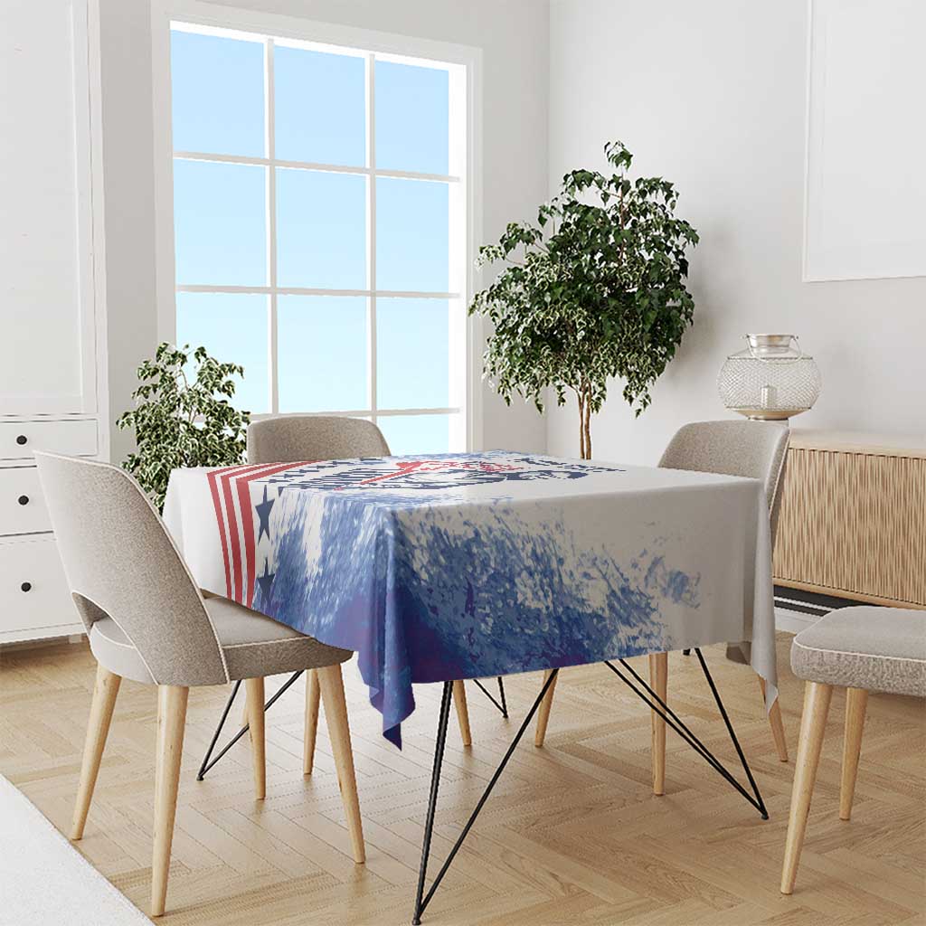 Custom United States Lacrosse Tablecloth 2025 Grunge Style