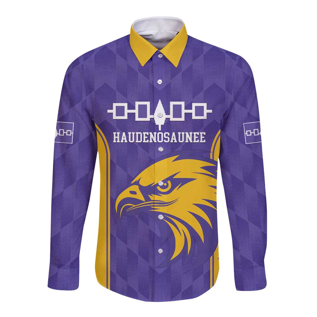 Custom Haudenosaunee Lacrosse Long Sleeve Button Shirt 2025 Go Nationals