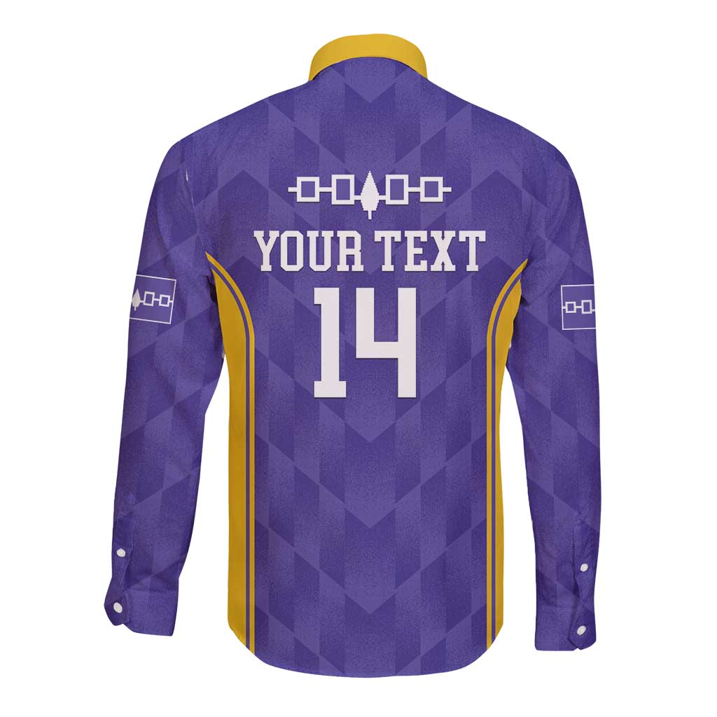 Custom Haudenosaunee Lacrosse Long Sleeve Button Shirt 2025 Go Nationals