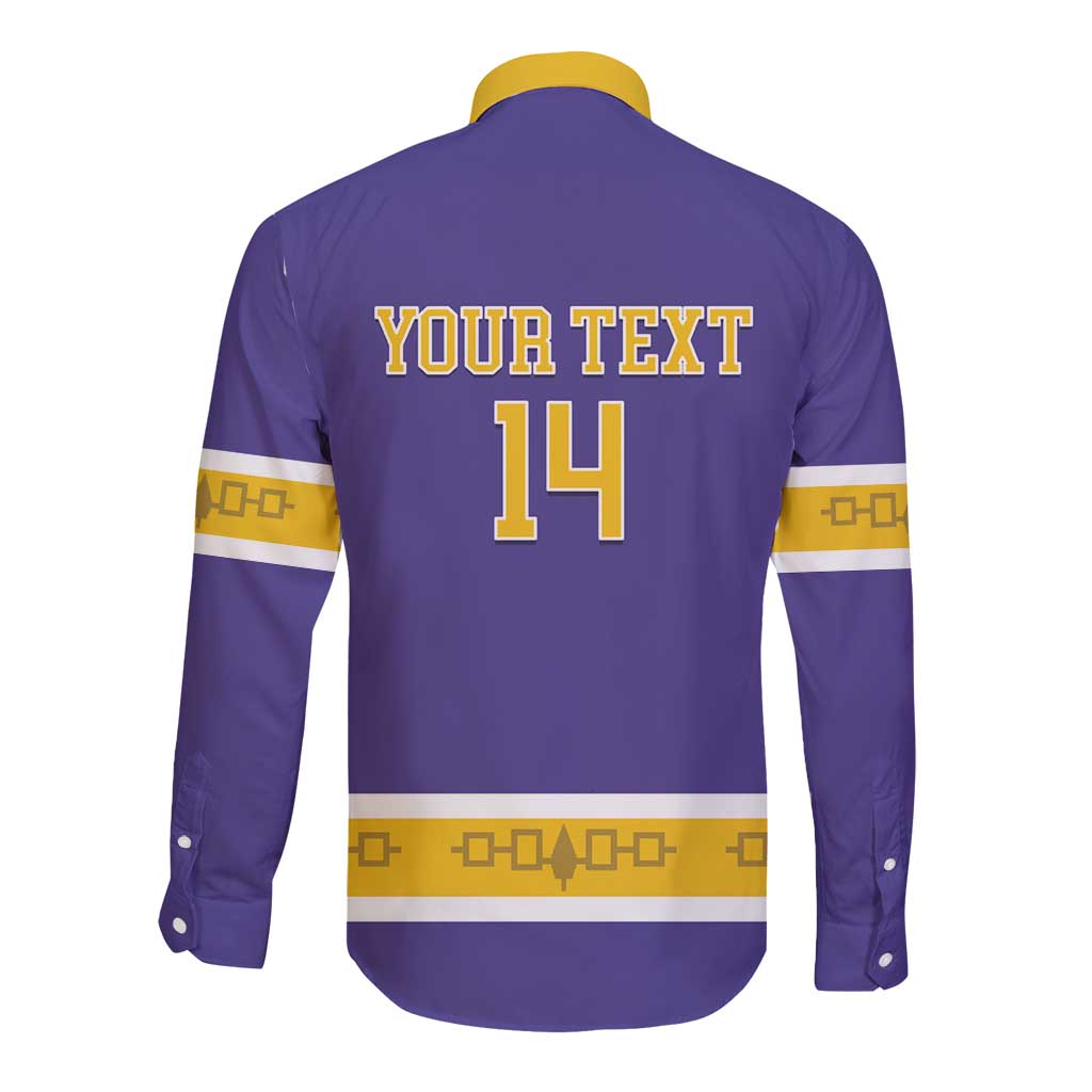 Custom Iroquois Lacrosse Long Sleeve Button Shirt Haudenosaunee Nationals