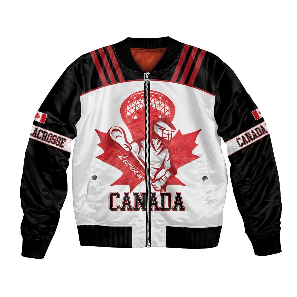 Custom Canada Lacrosse Bomber Jacket Go Champions Maple Leaf