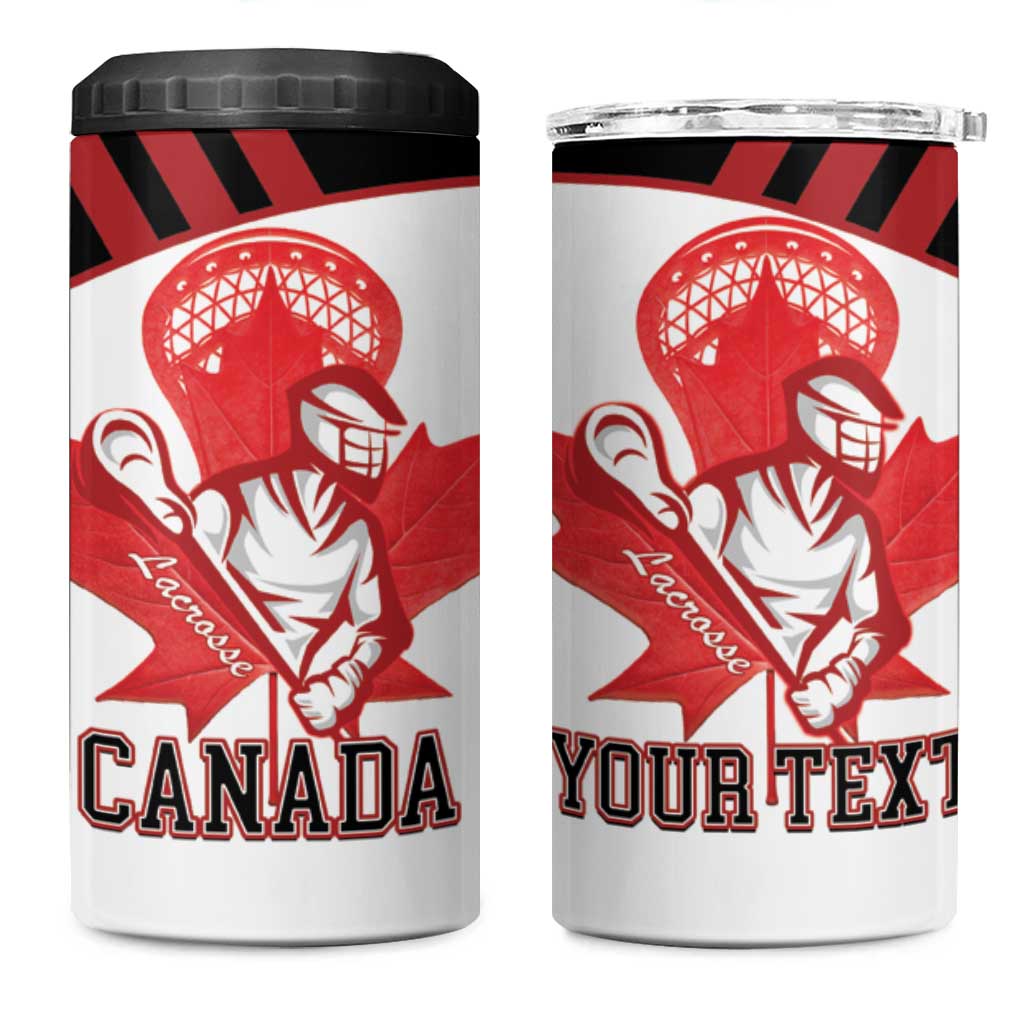 Custom Canada Lacrosse 4 in 1 Can Cooler Tumbler Go Champions Maple Leaf