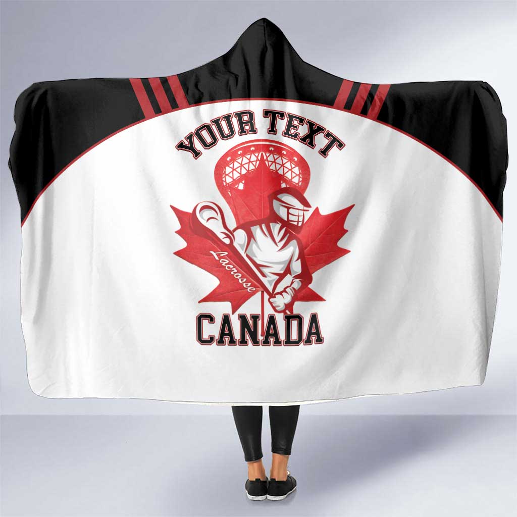 Custom Canada Lacrosse Hooded Blanket Go Champions Maple Leaf