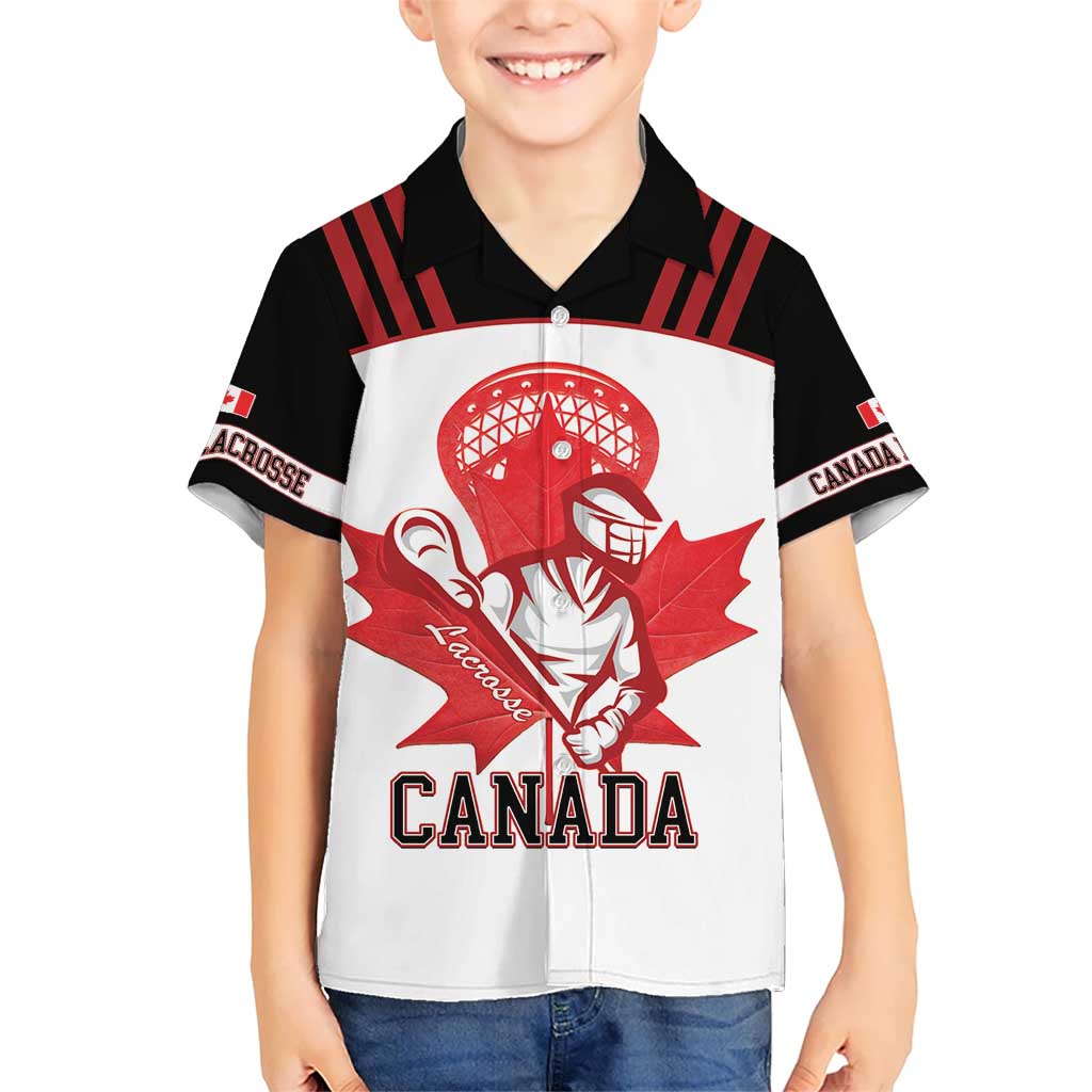 Custom Canada Lacrosse Kid Hawaiian Shirt Go Champions Maple Leaf