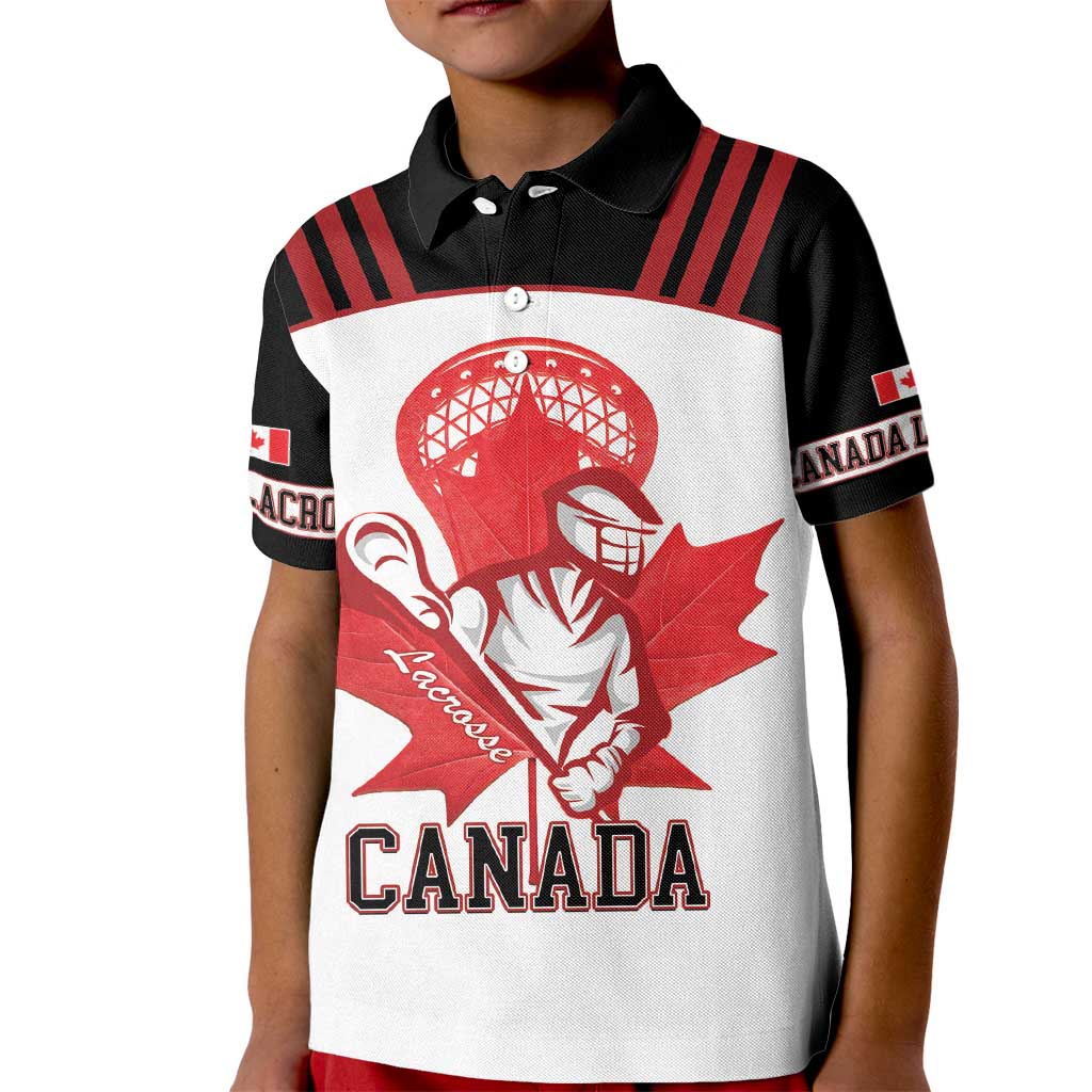 Custom Canada Lacrosse Kid Polo Shirt Go Champions Maple Leaf