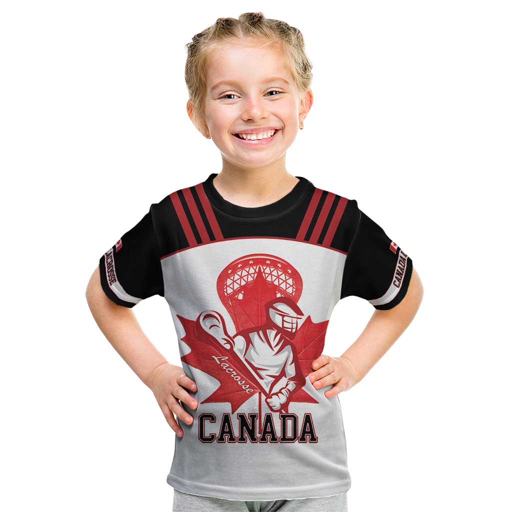 Custom Canada Lacrosse Kid T Shirt Go Champions Maple Leaf