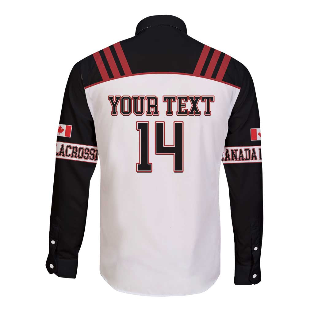 Custom Canada Lacrosse Long Sleeve Button Shirt Go Champions Maple Leaf
