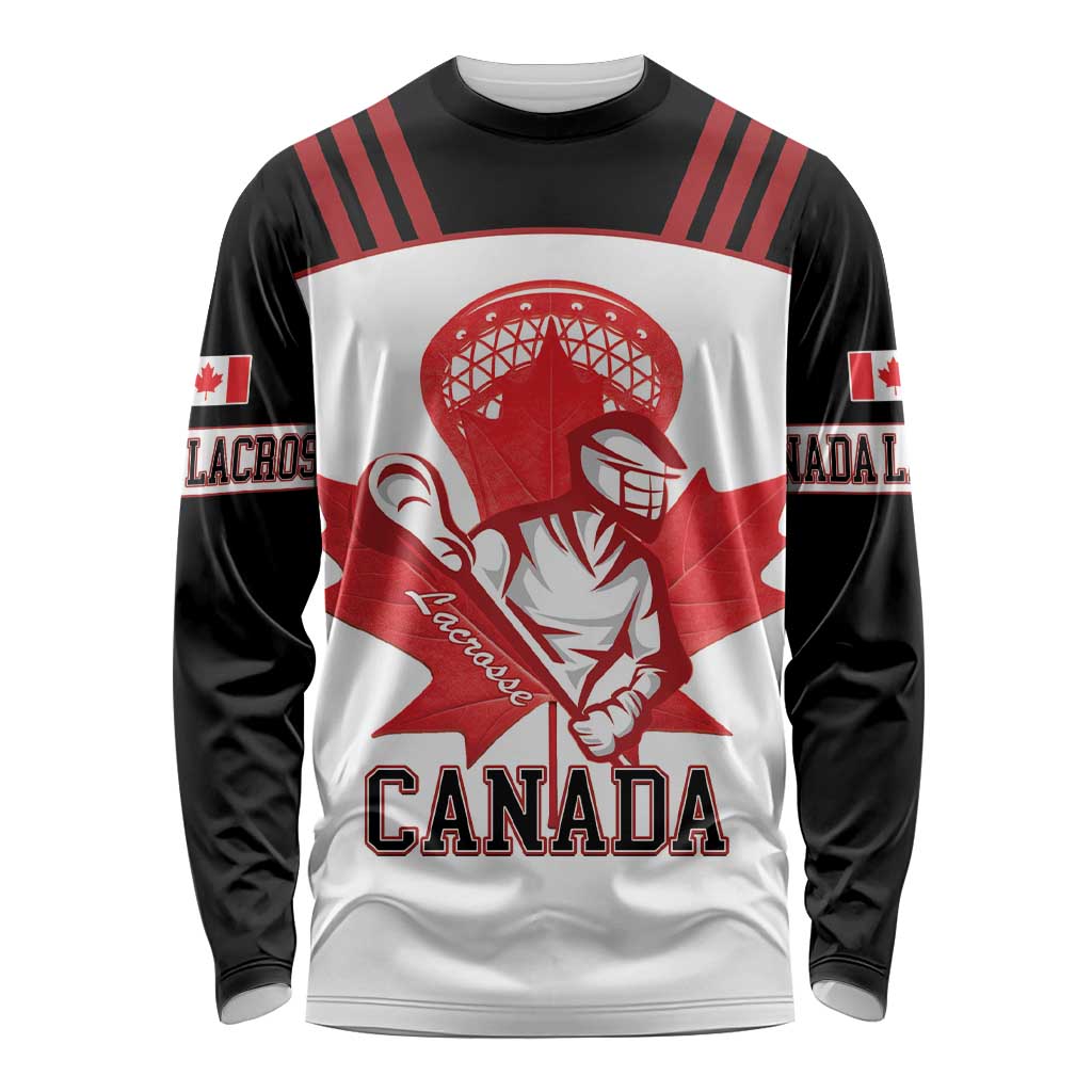 Custom Canada Lacrosse Long Sleeve Shirt Go Champions Maple Leaf