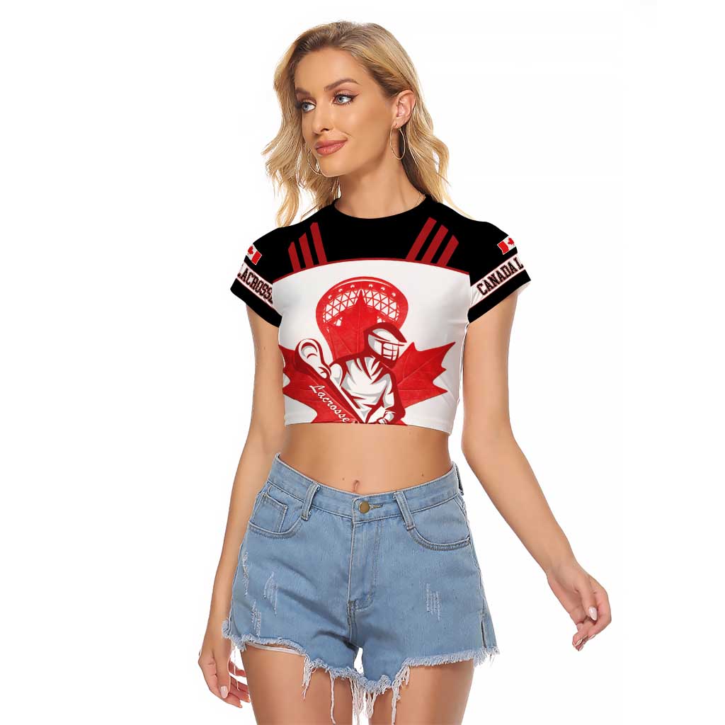 Custom Canada Lacrosse Raglan Cropped T Shirt Go Champions Maple Leaf