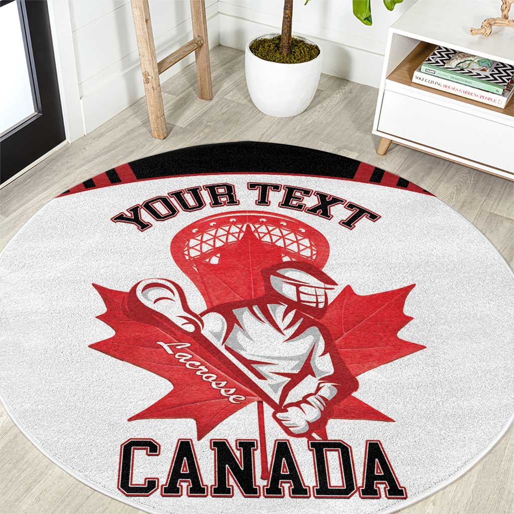 Custom Canada Lacrosse Round Carpet Go Champions Maple Leaf