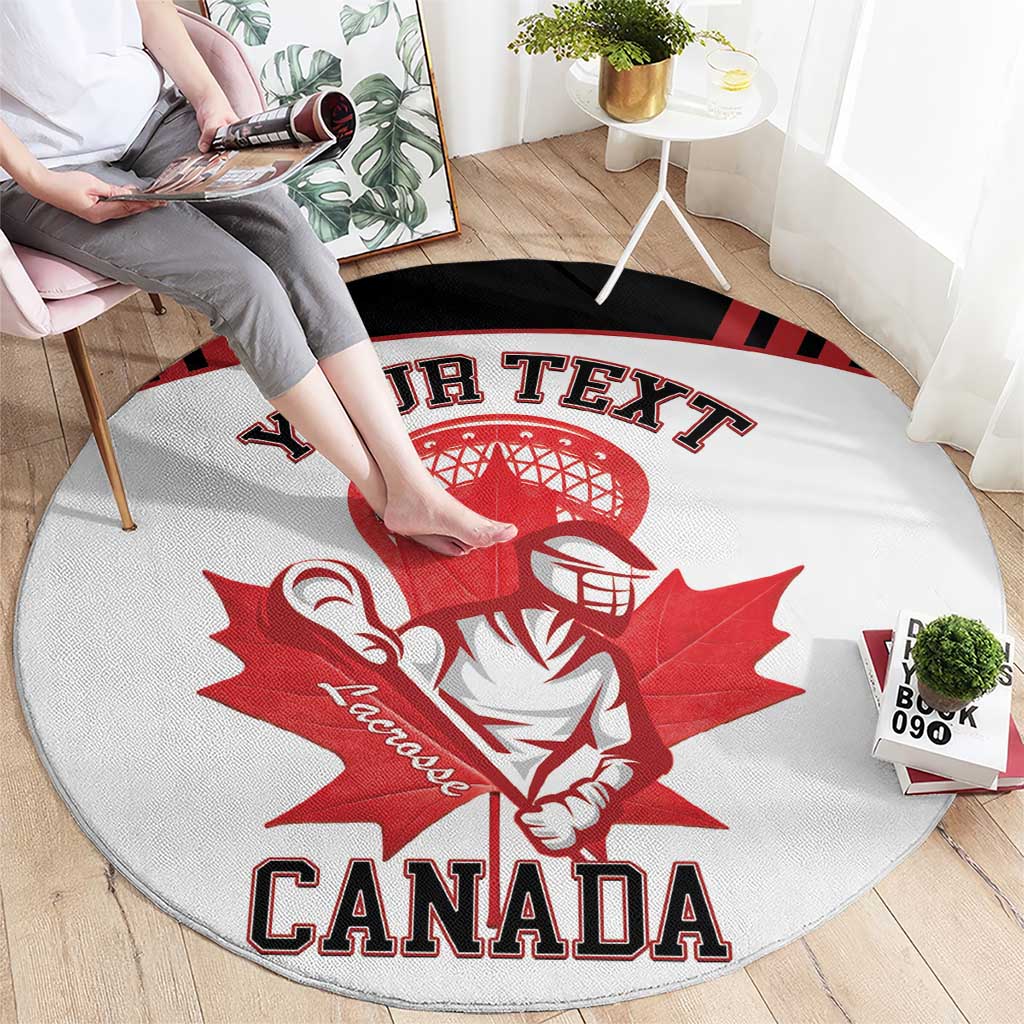 Custom Canada Lacrosse Round Carpet Go Champions Maple Leaf