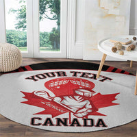 Custom Canada Lacrosse Round Carpet Go Champions Maple Leaf
