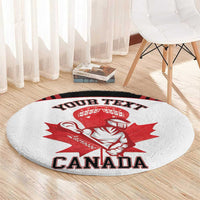 Custom Canada Lacrosse Round Carpet Go Champions Maple Leaf