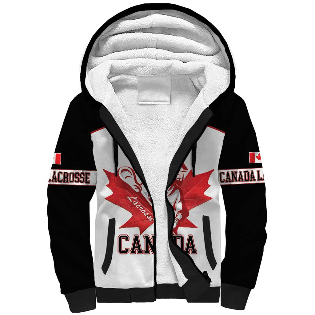 Custom Canada Lacrosse Sherpa Hoodie Go Champions Maple Leaf