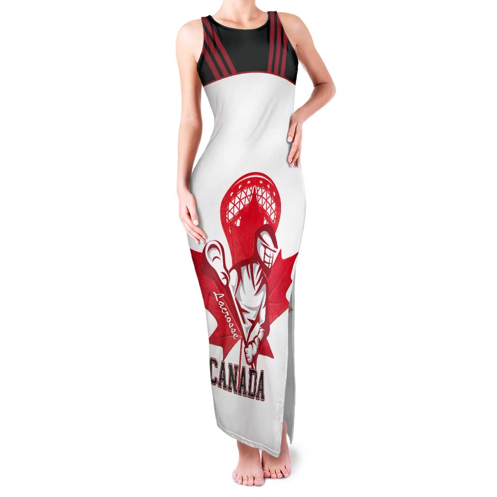 Custom Canada Lacrosse Tank Maxi Dress Go Champions Maple Leaf