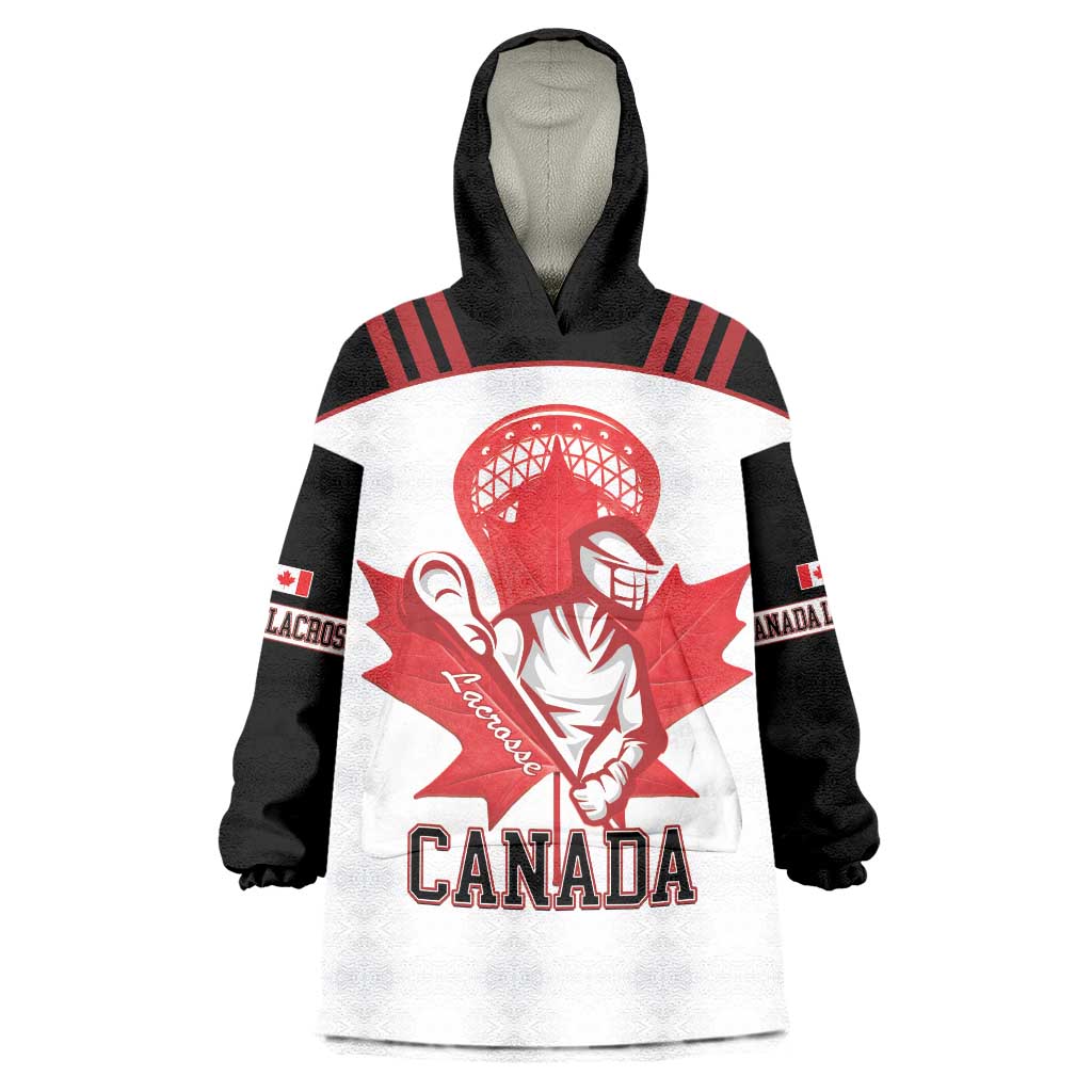 Custom Canada Lacrosse Wearable Blanket Hoodie Go Champions Maple Leaf