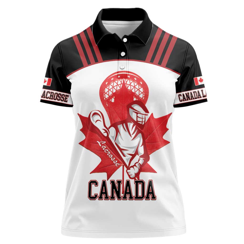 Custom Canada Lacrosse Women Polo Shirt Go Champions Maple Leaf