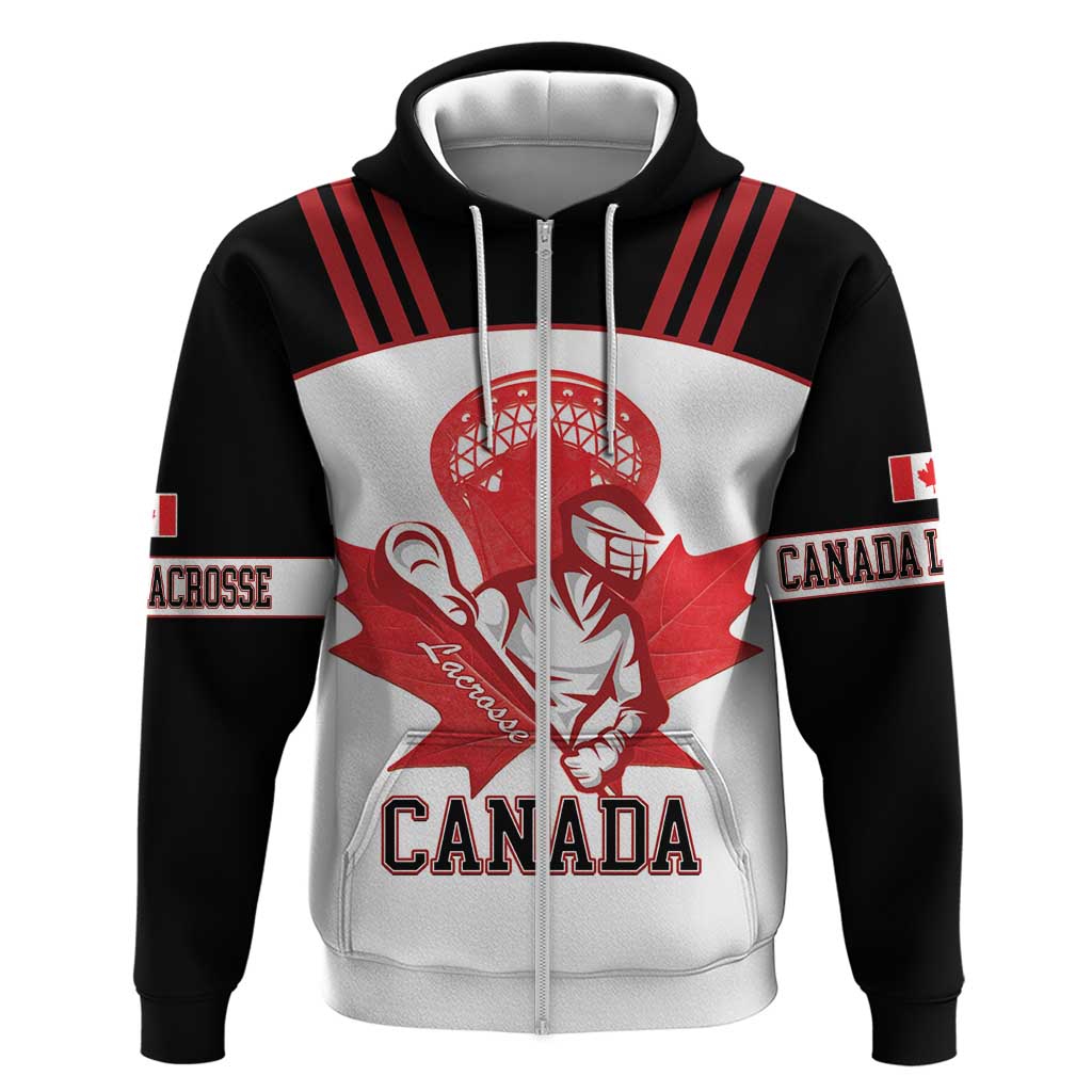 Custom Canada Lacrosse Zip Hoodie Go Champions Maple Leaf