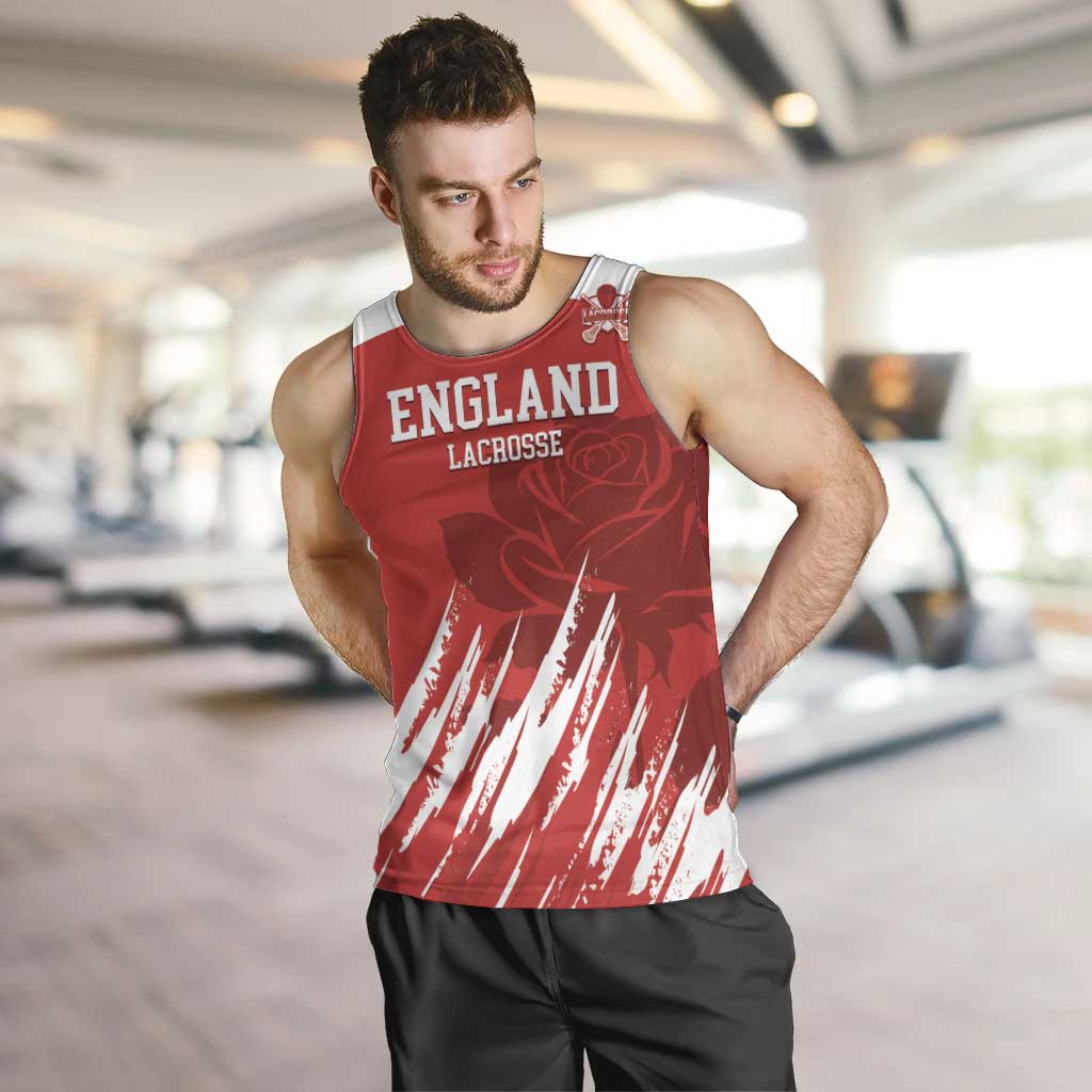 Custom England Lacrosse Men Tank Top Go Champions Rose