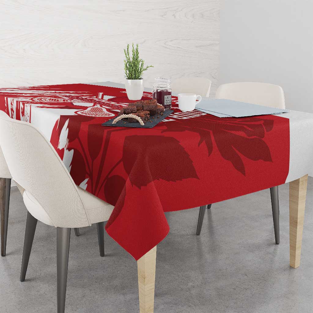 Custom England Lacrosse Tablecloth Go Champions Rose