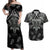 Custom New Zealand Silver Fern Rugby Couples Matching Off Shoulder Maxi Dress and Hawaiian Shirt All Black Since 1892 Aotearoa Moko Maori - Wonder Print Shop