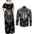 Custom New Zealand Silver Fern Rugby Couples Matching Off Shoulder Maxi Dress and Long Sleeve Button Shirt All Black Since 1892 Aotearoa Moko Maori - Wonder Print Shop