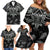 Custom New Zealand Silver Fern Rugby Family Matching Off Shoulder Short Dress and Hawaiian Shirt All Black Since 1892 Aotearoa Moko Maori - Wonder Print Shop