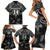 Custom New Zealand Silver Fern Rugby Family Matching Short Sleeve Bodycon Dress and Hawaiian Shirt All Black Since 1892 Aotearoa Moko Maori - Wonder Print Shop