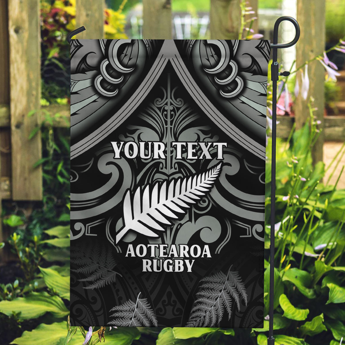 Custom New Zealand Silver Fern Rugby Garden Flag All Black Since 1892 Aotearoa Moko Maori - Wonder Print Shop