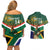 Custom South Africa Rugby Couples Matching Off Shoulder Short Dress and Hawaiian Shirt 2024 Go Springboks Mascot African Pattern - Wonder Print Shop