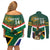 Custom South Africa Rugby Couples Matching Off Shoulder Short Dress and Long Sleeve Button Shirt 2024 Go Springboks Mascot African Pattern - Wonder Print Shop