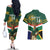 Custom South Africa Rugby Couples Matching Off The Shoulder Long Sleeve Dress and Hawaiian Shirt 2024 Go Springboks Mascot African Pattern - Wonder Print Shop