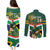 Custom South Africa Rugby Couples Matching Puletasi and Long Sleeve Button Shirt 2024 Go Springboks Mascot African Pattern - Wonder Print Shop