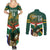 Custom South Africa Rugby Couples Matching Summer Maxi Dress and Long Sleeve Button Shirt 2024 Go Springboks Mascot African Pattern - Wonder Print Shop