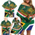 Custom South Africa Rugby Family Matching Off Shoulder Short Dress and Hawaiian Shirt 2024 Go Springboks Mascot African Pattern - Wonder Print Shop