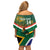 Custom South Africa Rugby Family Matching Off Shoulder Short Dress and Hawaiian Shirt 2024 Go Springboks Mascot African Pattern - Wonder Print Shop