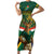 Custom South Africa Rugby Family Matching Short Sleeve Bodycon Dress and Hawaiian Shirt 2024 Go Springboks Mascot African Pattern - Wonder Print Shop