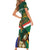 Custom South Africa Rugby Family Matching Short Sleeve Bodycon Dress and Hawaiian Shirt 2024 Go Springboks Mascot African Pattern - Wonder Print Shop