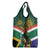 Custom South Africa Rugby Grocery Bag Go Springboks Mascot African Pattern